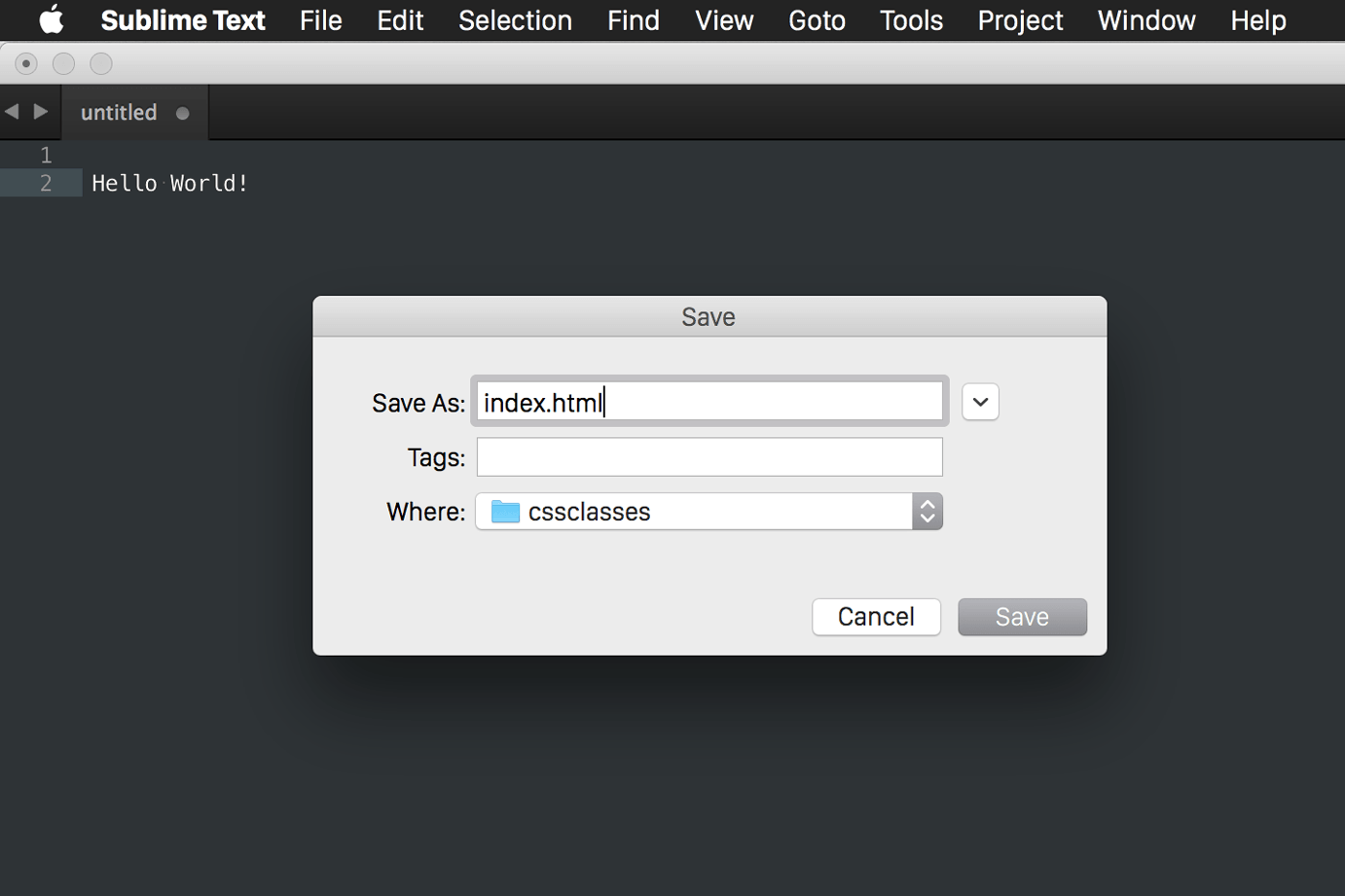 OS X Save as file dialog window.